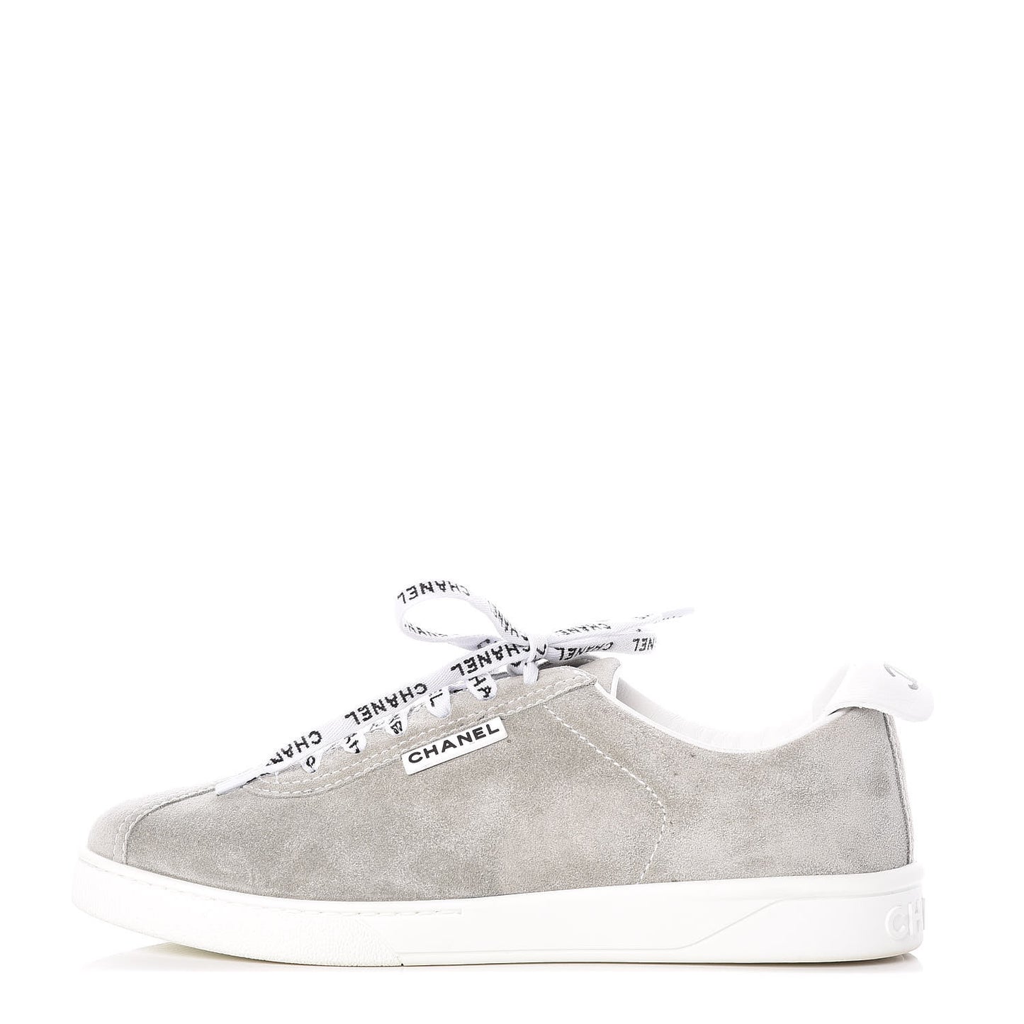 Suede Calfskin Womens Sneakers 39.5 Grey