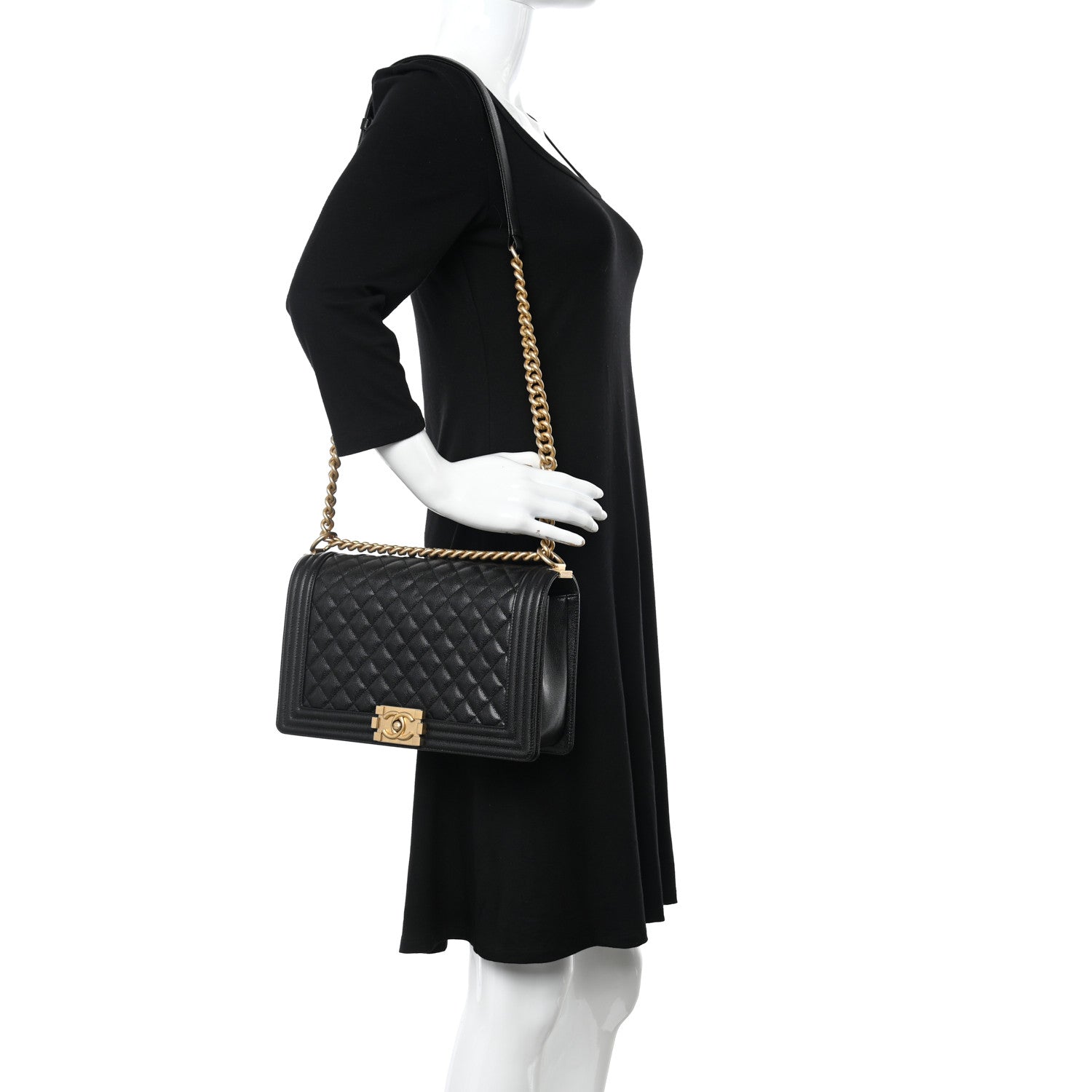 Chanel Caviar Quilted New Medium Boy Flap Black 2 of 12