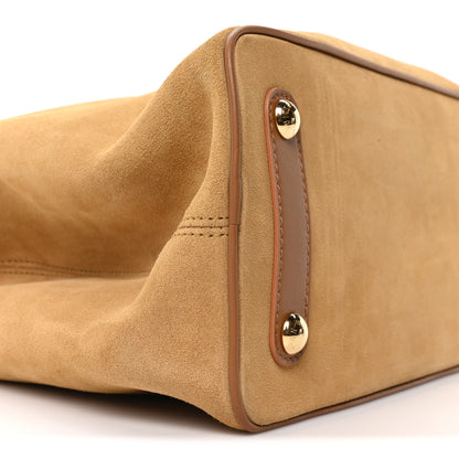 Louis Vuitton Suede Calfskin Shearling Capucines GM Souple Beige 8 of 9