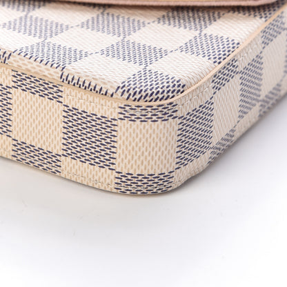 Louis Vuitton Damier Azur Pochette Felicie Chain Wallet Rose Ballerine 10 of 11