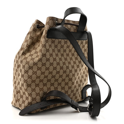 Gucci Monogram Dollar Calfskin O Drawstring Backpack Beige Ebony Testa di Moro Dark Chocolate 3 of 10