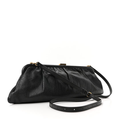 Balenciaga Grained Calfskin Logo XL Cloud Clutch Black 3 of 10