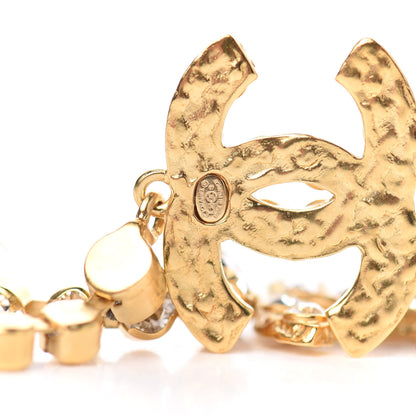 Chanel CC Crystal Drop Earrings Gold 6 of 7