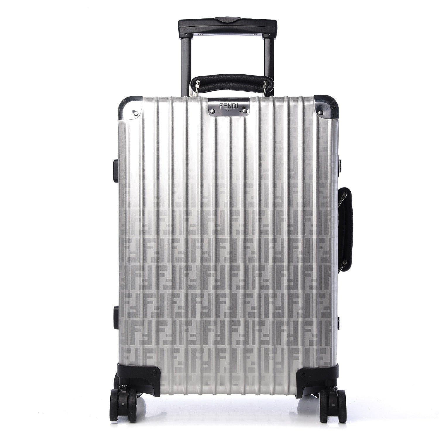 Fendi X RIMOWA Aluminum FF Print Roll Away Carry On Luggage Silver 1 of 14