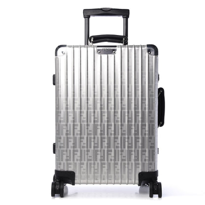 Fendi X RIMOWA Aluminum FF Print Roll Away Carry On Luggage Silver 1 of 14