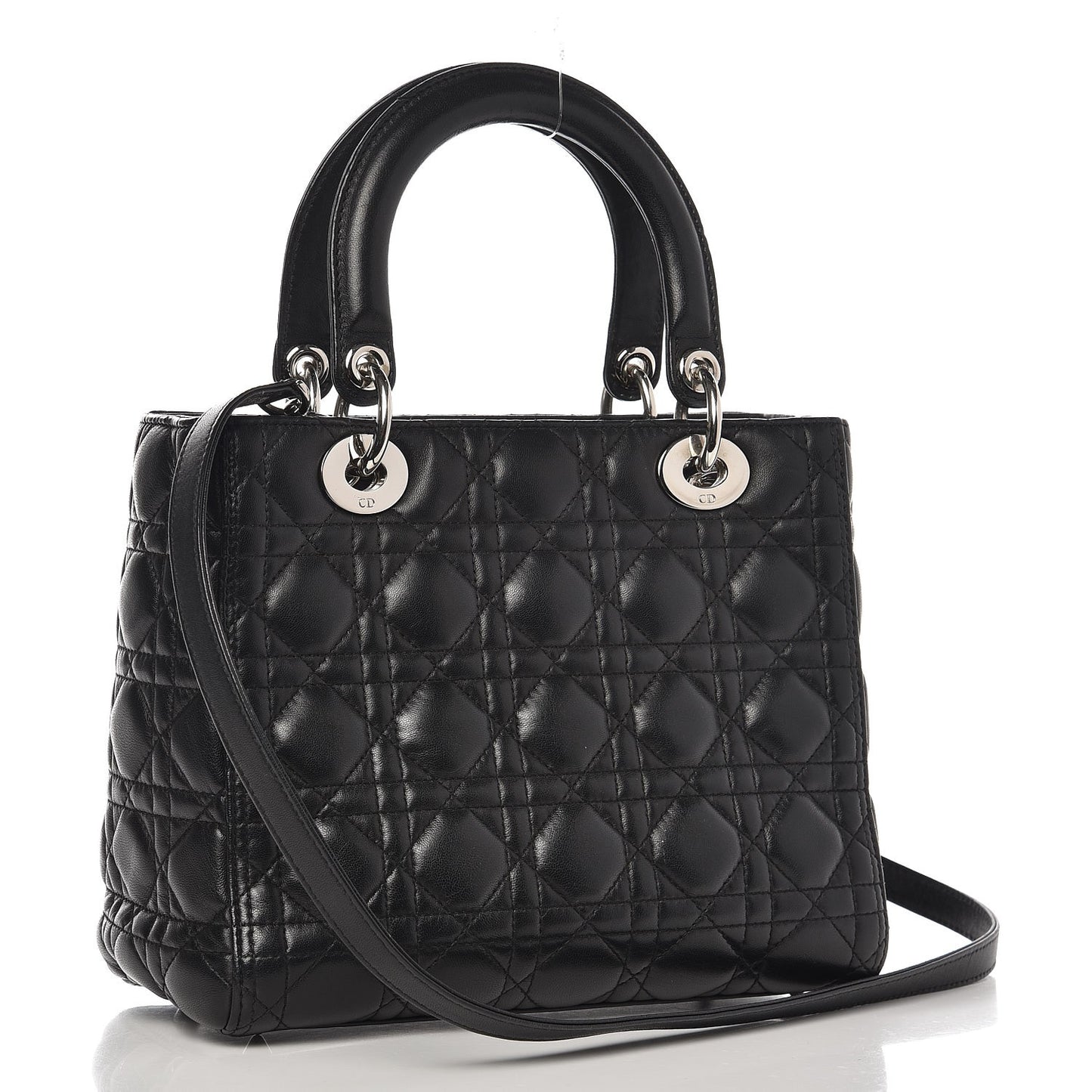 Lambskin Cannage Medium Lady Dior Black