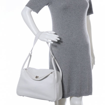 Hermes Taurillon Clemence Lindy 30 White 2 of 8