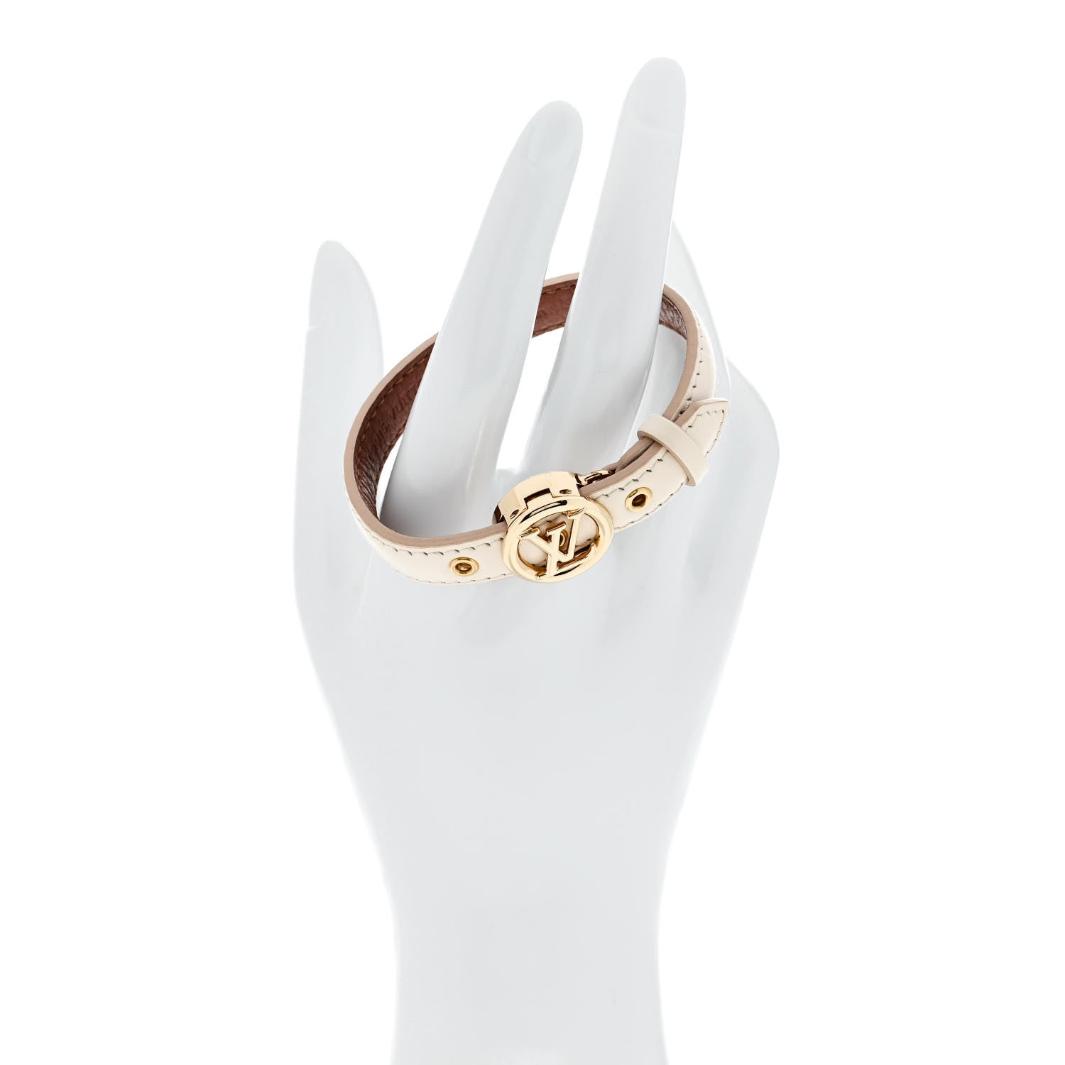 Louis Vuitton Calfskin LV Circle Bracelet 17 White 2 of 6