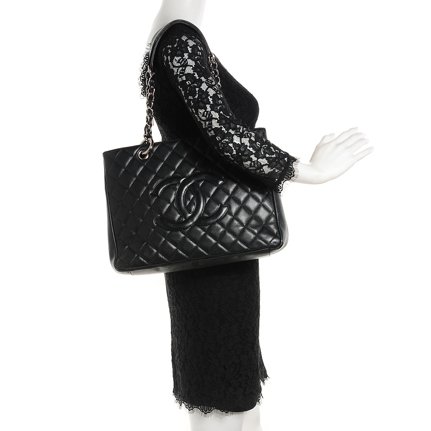 Chanel Caviar Quilted Grand Shopping Tote GST Black 2 of 7