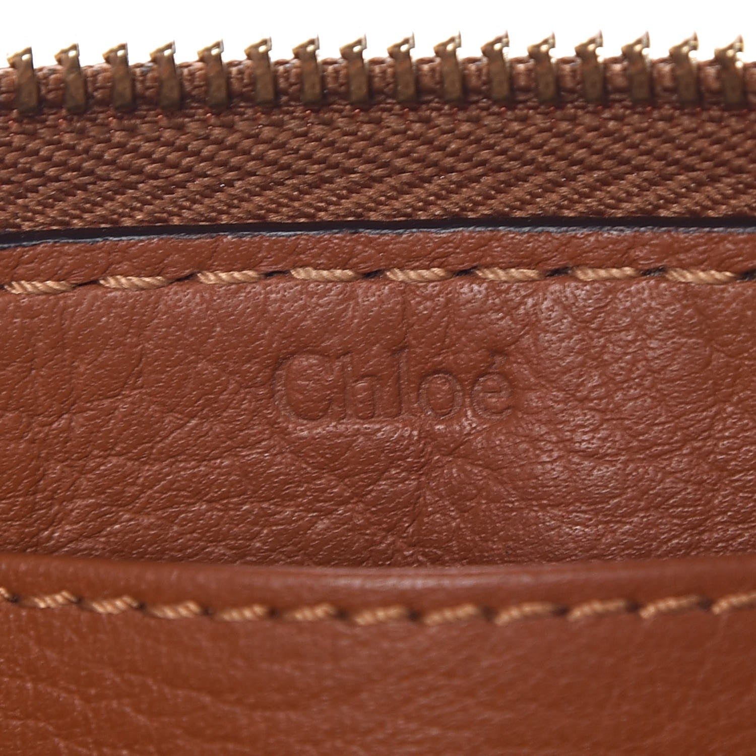 Chloe Grained Calfskin Marcie Long Zip Around Wallet Tan 6 of 9