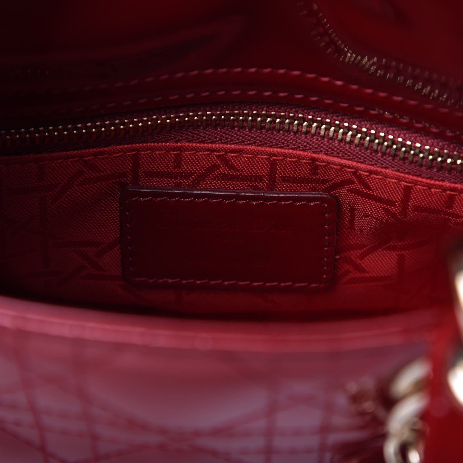Christian Dior Patent Cannage Mini Lady Dior Red 8 of 10