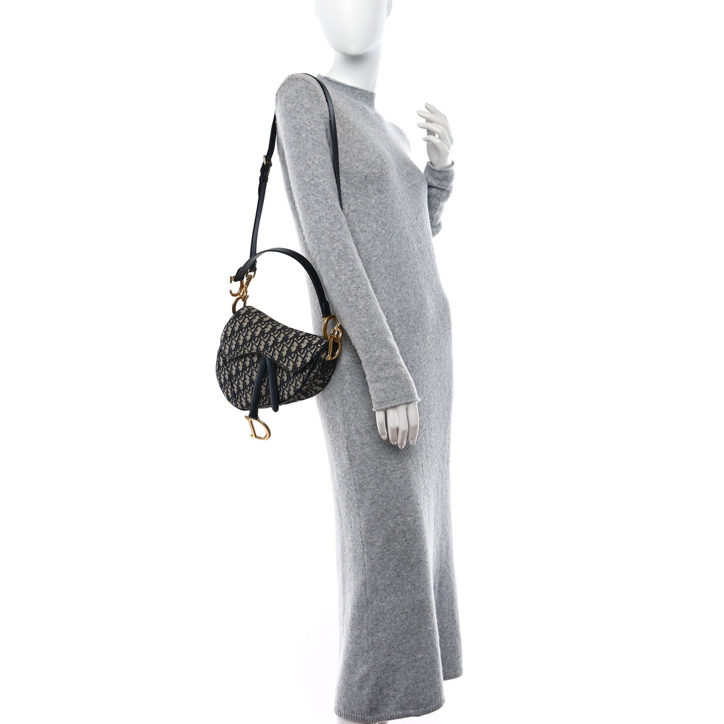 Oblique Saddle Bag With Strap Blue