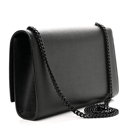 Saint Laurent Grain De Poudre Medium Classic Monogram Monochrome Kate Satchel Black 3 of 11