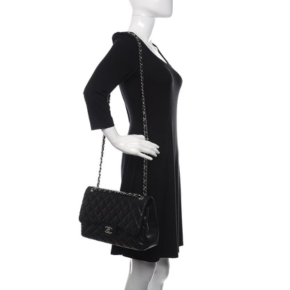 Chanel Lambskin Quilted Jumbo Double Flap Black 2 of 23