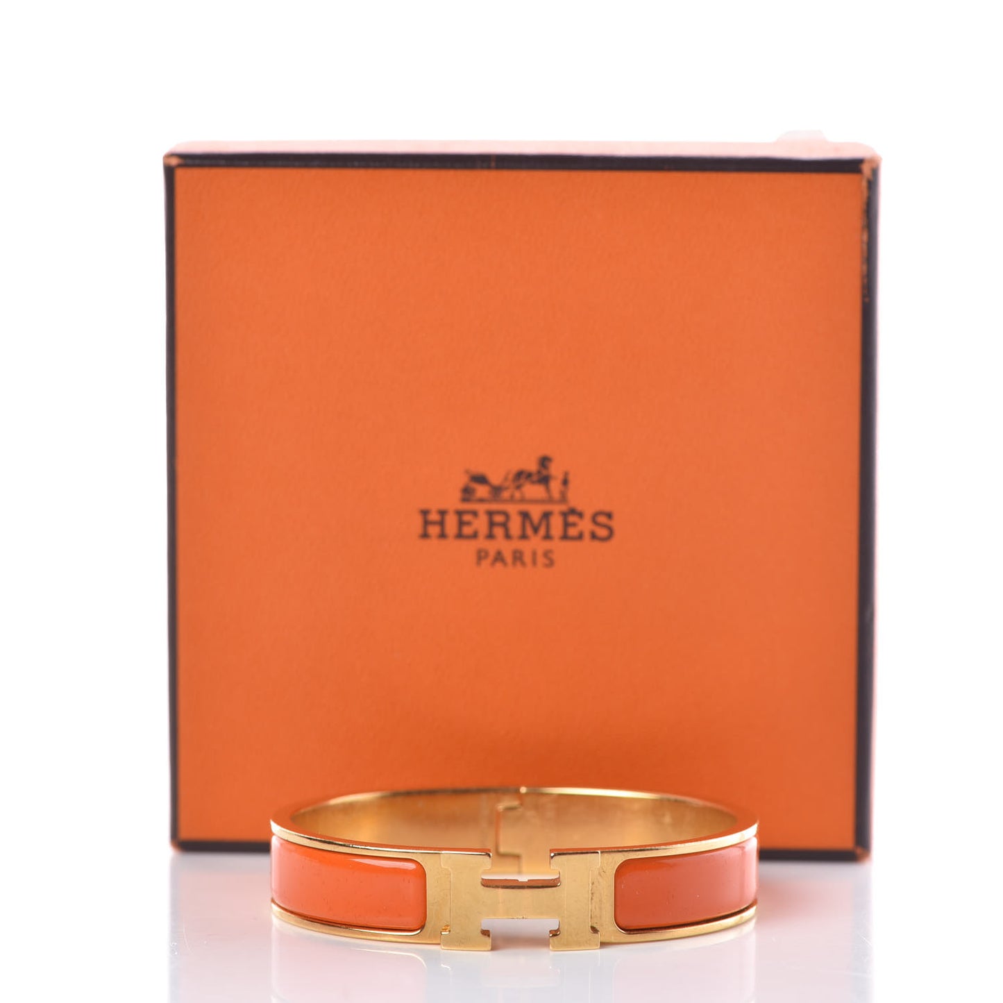Enamel Narrow Clic Clac H Bracelet PM Orange