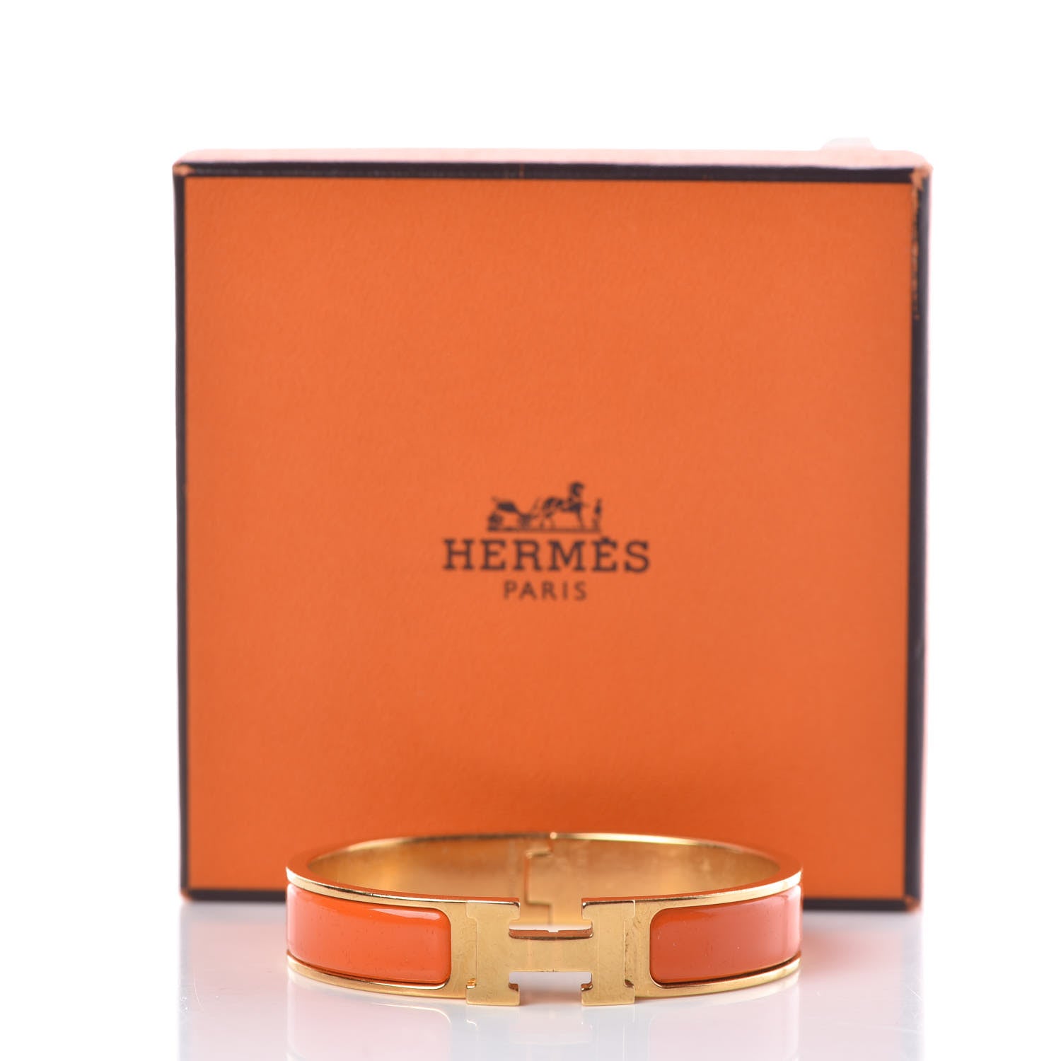 Hermes Enamel Narrow Clic Clac H Bracelet PM Orange 7 of 7