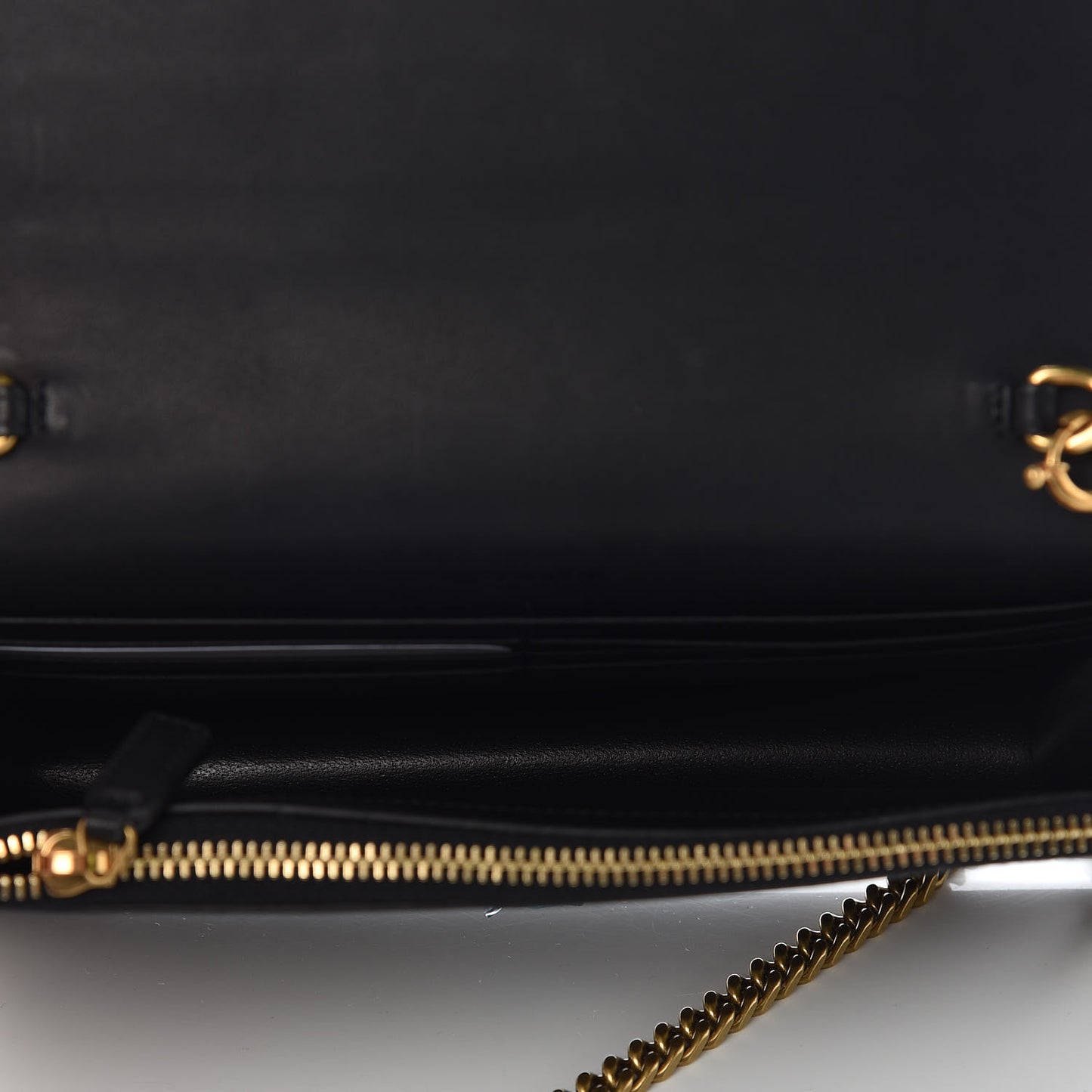 Pony Hair Leopard Print Classic Monogram Kate Tassel Chain Wallet Black