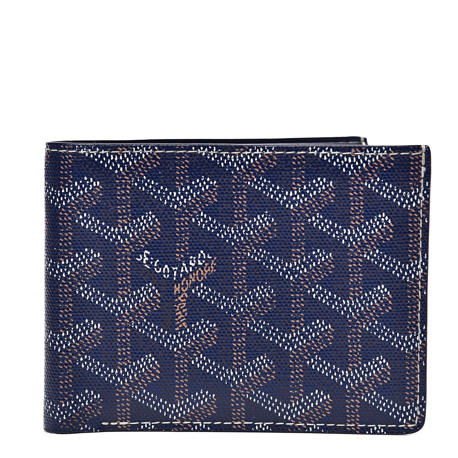 Goyard Goyardine Bi-Fold Victoire PM Wallet Navy 1 of 7