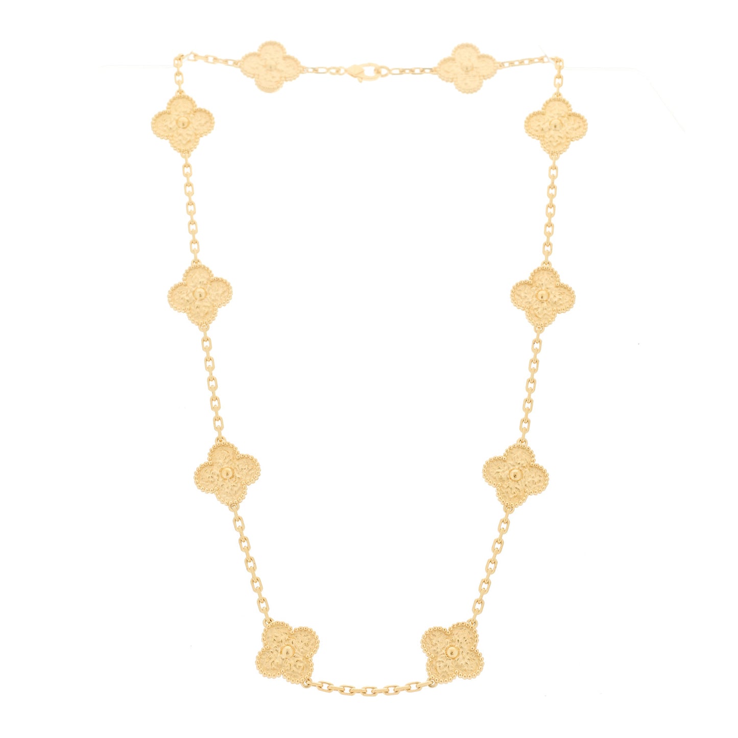 18K Yellow Gold 10 Motifs Vintage Alhambra Necklace
