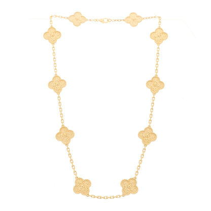 Van Cleef & Arpels 18K Yellow Gold 10 Motifs Vintage Alhambra Necklace 3 of 5