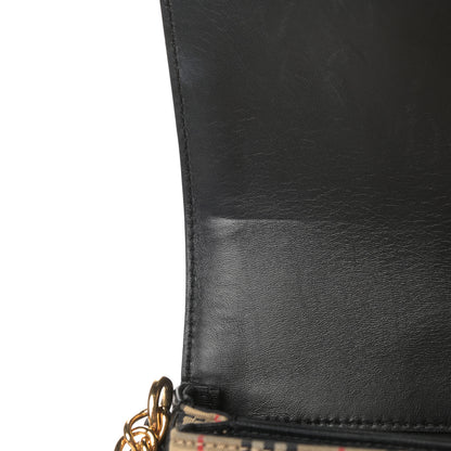 Burberry Smooth Calfskin 1983 Knight Check Link Shoulder Bag Black 13 of 15