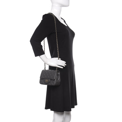 Chanel Lambskin Quilted Mini Square Flap Dark Grey 2 of 10