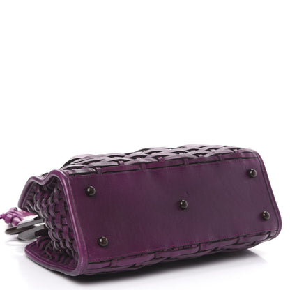 Christian Dior Calfskin Samourai 1947 Intrecciato Frame Bag Fuchsia 3 of 13