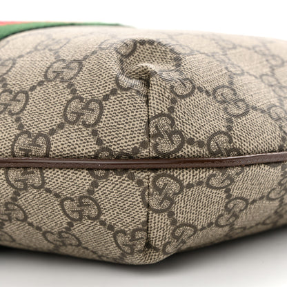 Gucci GG Supreme Monogram Textured Dollar Calfskin Web Small Ophidia Half Moon Hobo Beige Ebony New Acero 10 of 13