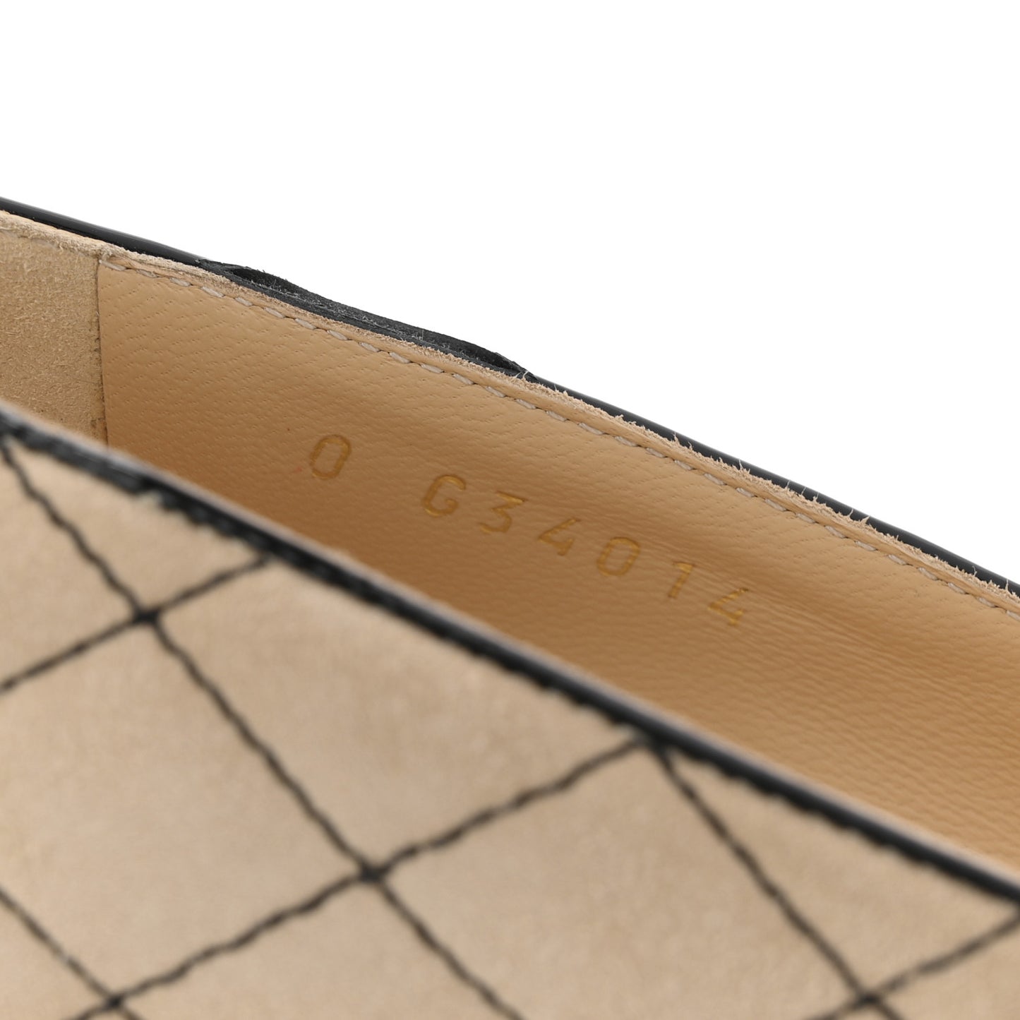 Suede Quilted Cap Toe Pumps 40 Beige Black