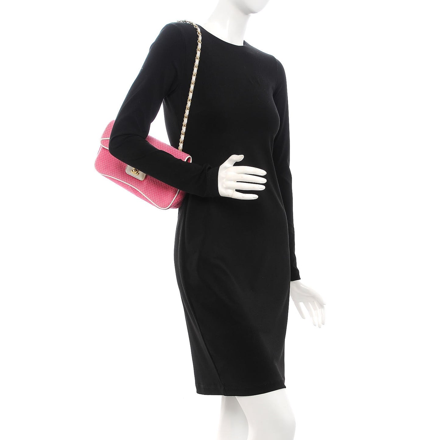 Jersey Micro Quilted Medium Single Flap Pink