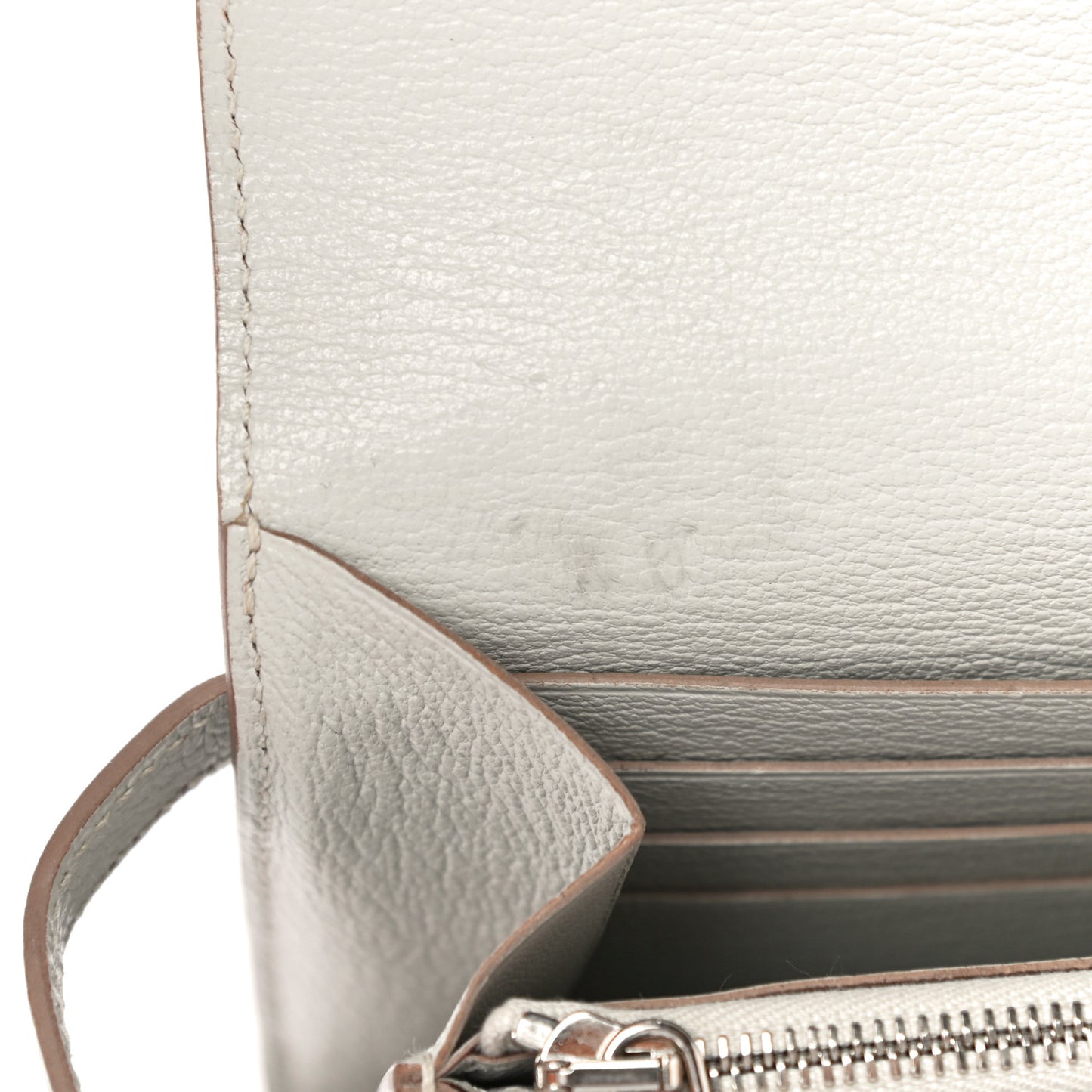 Chevre Mysore Kelly Longue Wallet Gris Perle