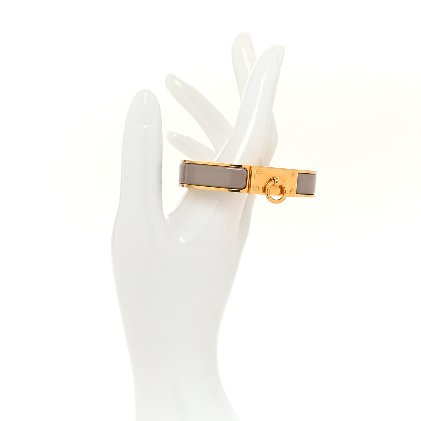 Enamel Clic Anneau Bracelet PM Marron Glace