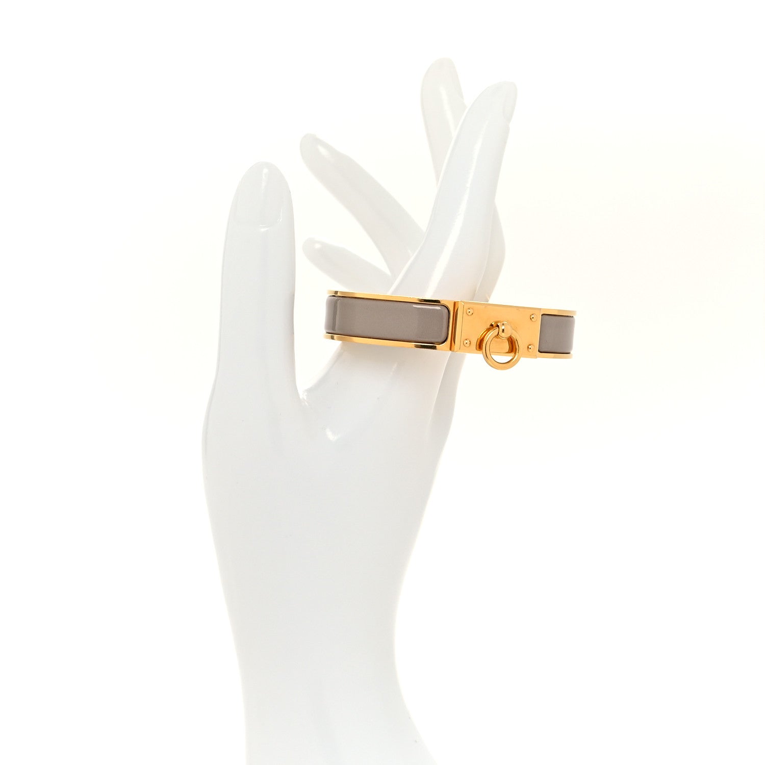 Hermes Enamel Clic Anneau Bracelet PM Marron Glace 2 of 6