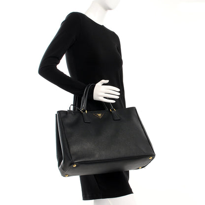 Prada Saffiano Lux Extra Large Tote Black 2 of 9