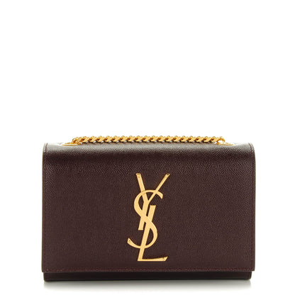 Saint Laurent Grain De Poudre Small Monogram Kate Satchel Armaranto 1 of 6