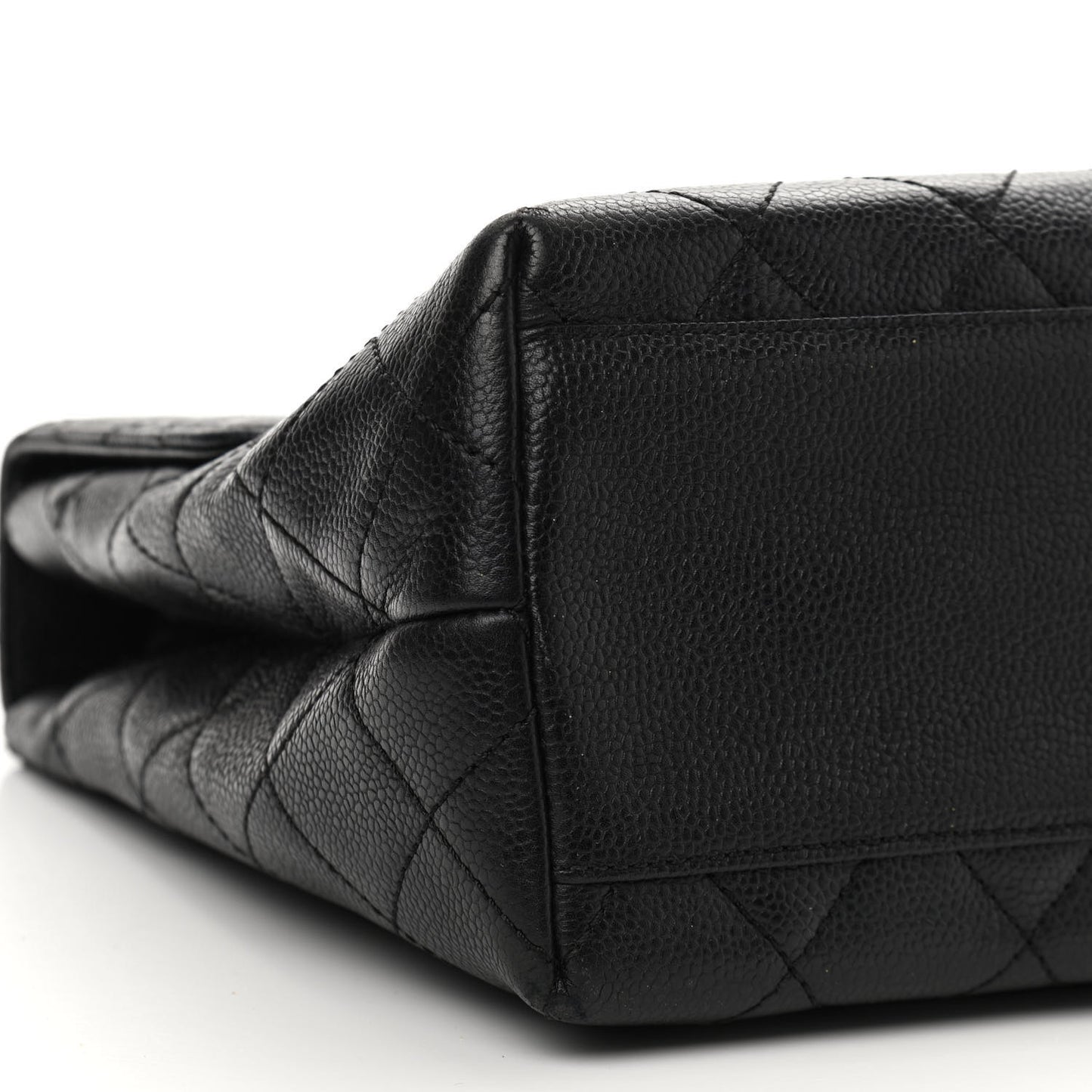 Caviar Quilted Jumbo Kelly Flap Black