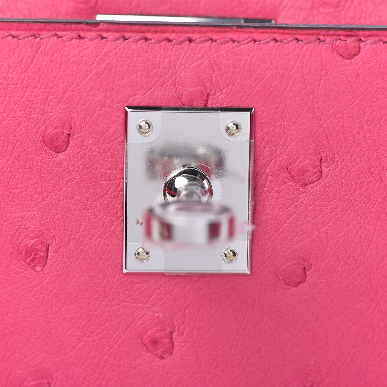 Hermes Ostrich Kelly Pochette Clutch Rose Tyrien 26 of 29
