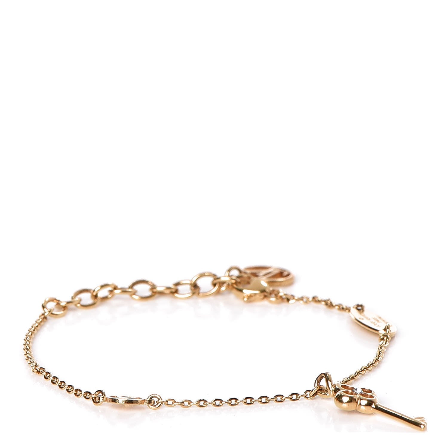 Louis Vuitton Swarovski Crystal Lady Lucky Key Supple Bracelet Gold 1 of 4