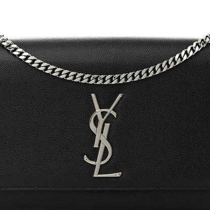 Saint Laurent Grain De Poudre Medium Classic Monogram Kate Satchel Black 8 of 12