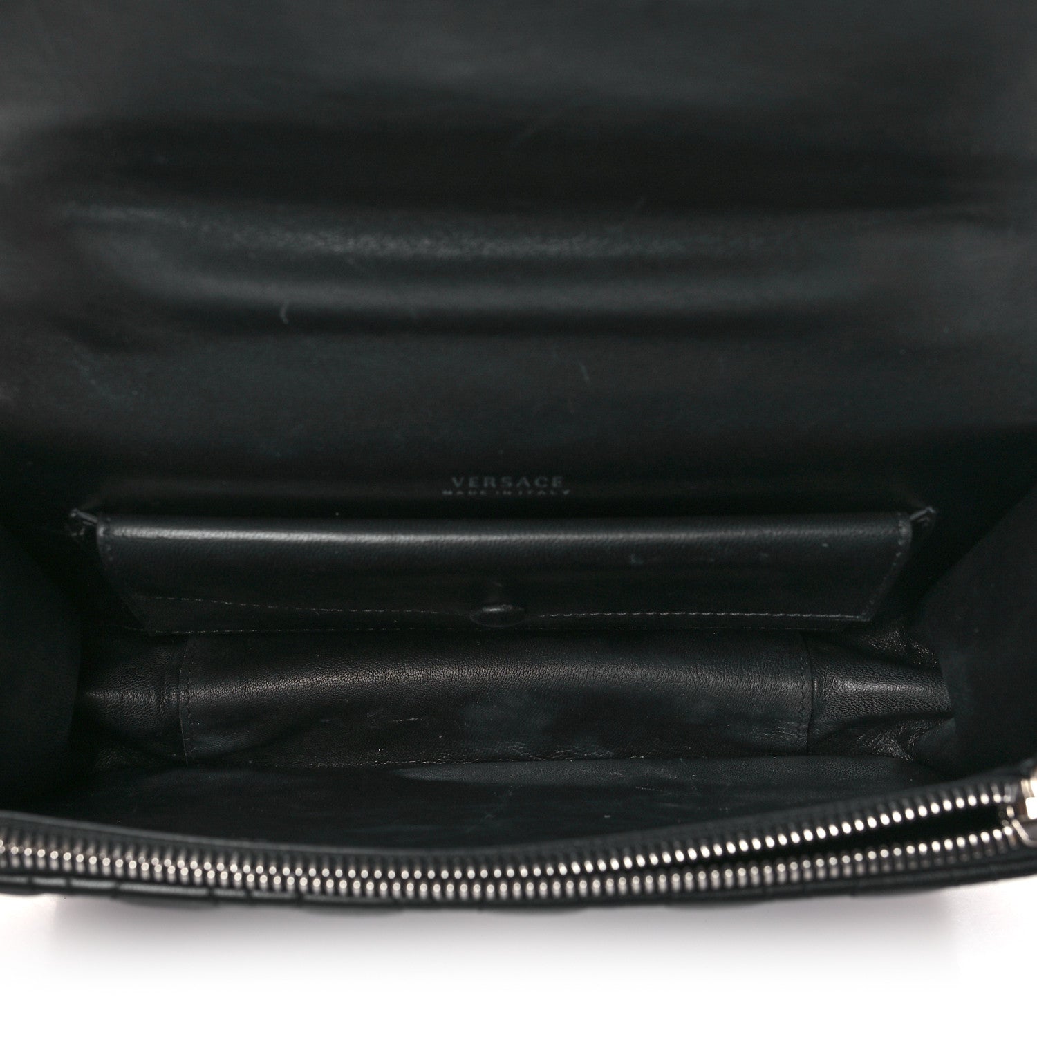 Versace Nappa Quilted Virtus Top Handle Shoulder Bag Black 5 of 10