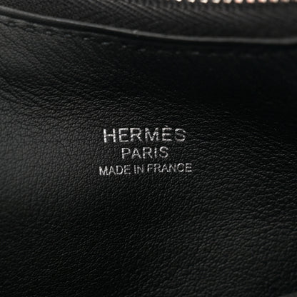 Hermes Swift H Plume Canvas Buddy Pocket Bag Black Ecru 6 of 11