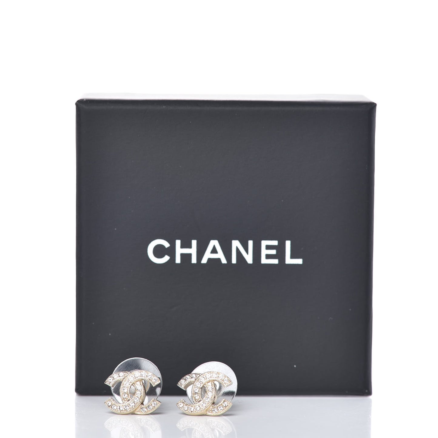 Crystal Mini CC Earrings Gold