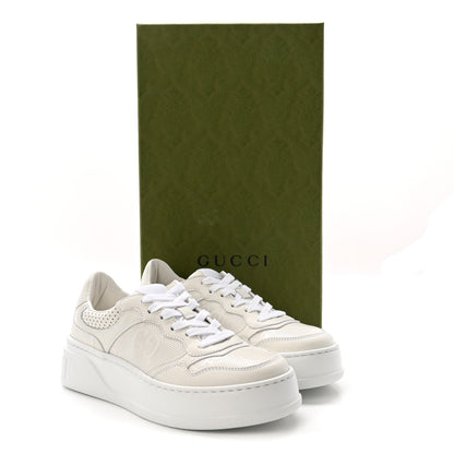 Gucci Calfskin GG Tennis Embossed Perforated Womens Platform 55mm Sneakers 36 Great White 9 of 9