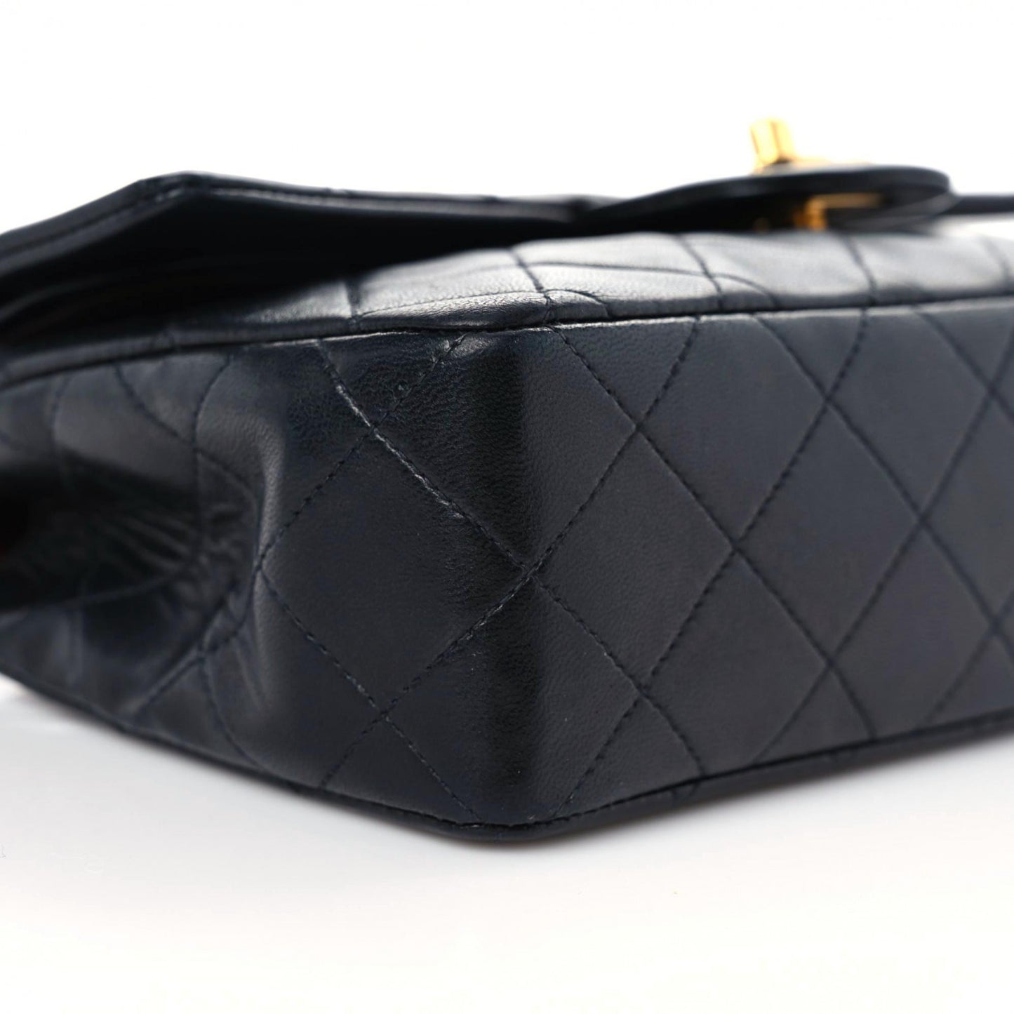 Lambskin Quilted Small Double Flap Black