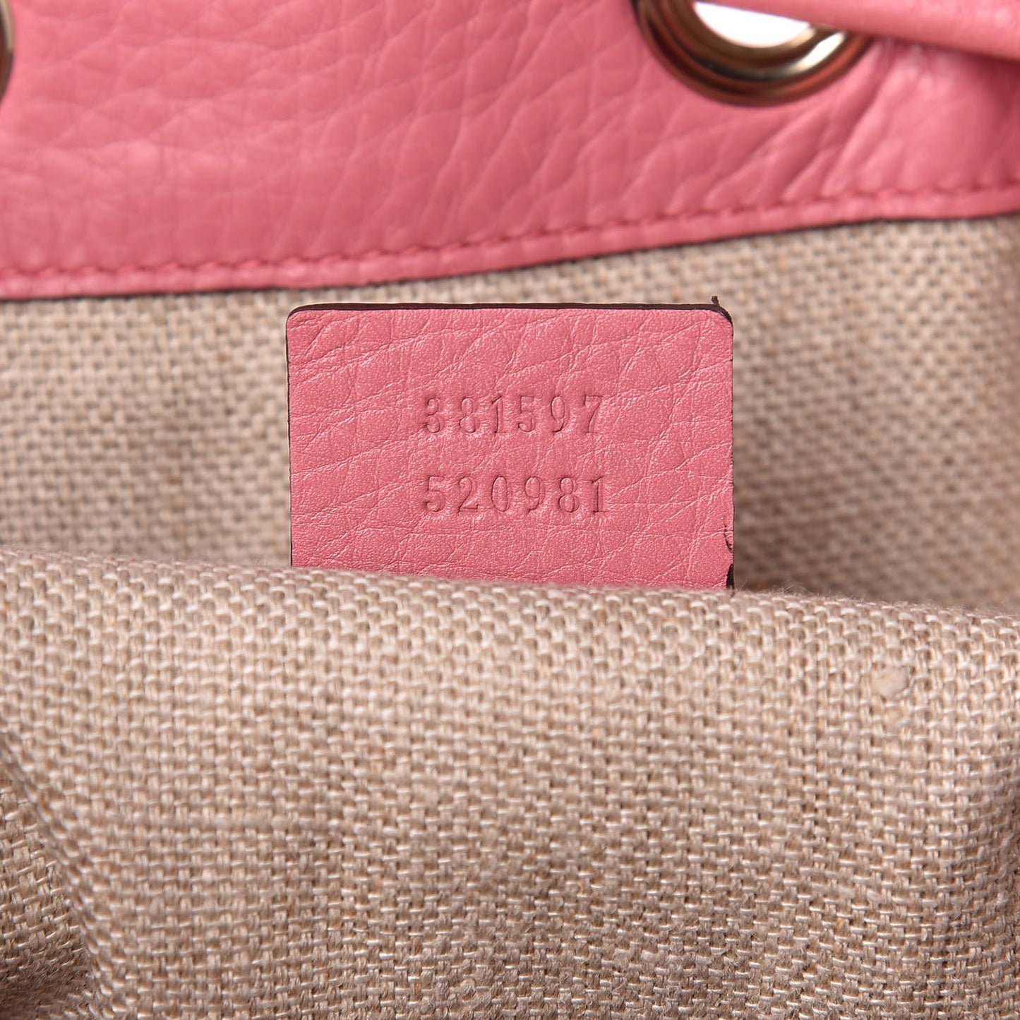 GG Monogram Calfskin Bucket Bag Pink