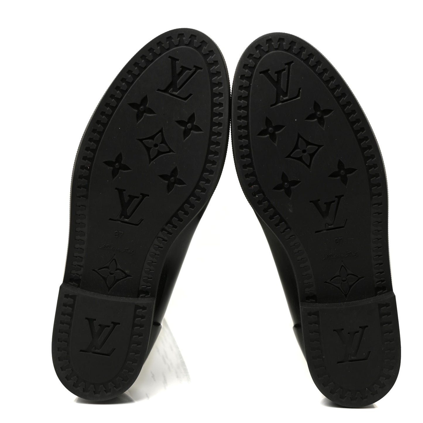 Rubber Embossed Monogram Drops High Rain Boots 37 Black