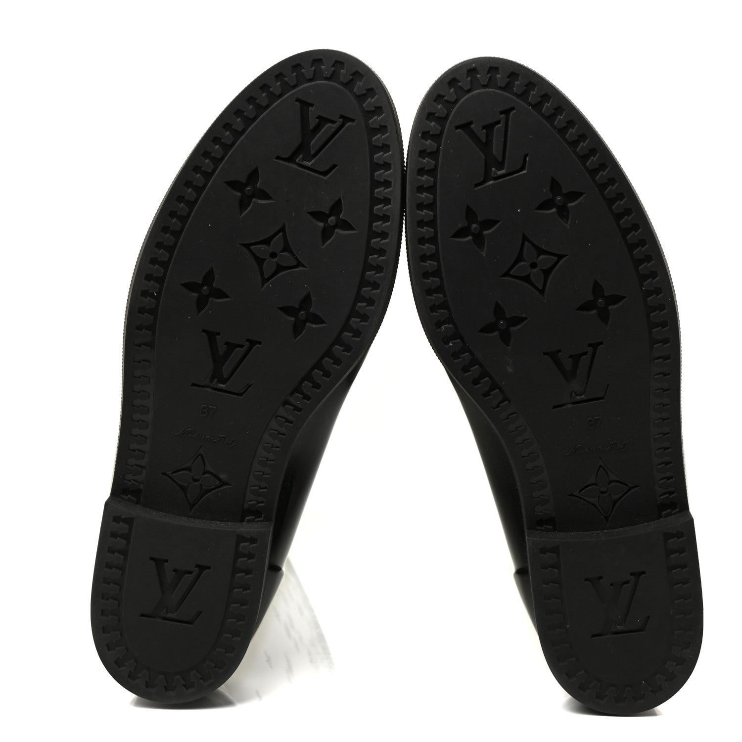 Louis Vuitton Rubber Embossed Monogram Drops High Rain Boots 37 Black 5 of 17