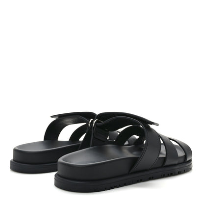 Hermes Calfskin Womens Chypre Sandals 36 Black 4 of 9