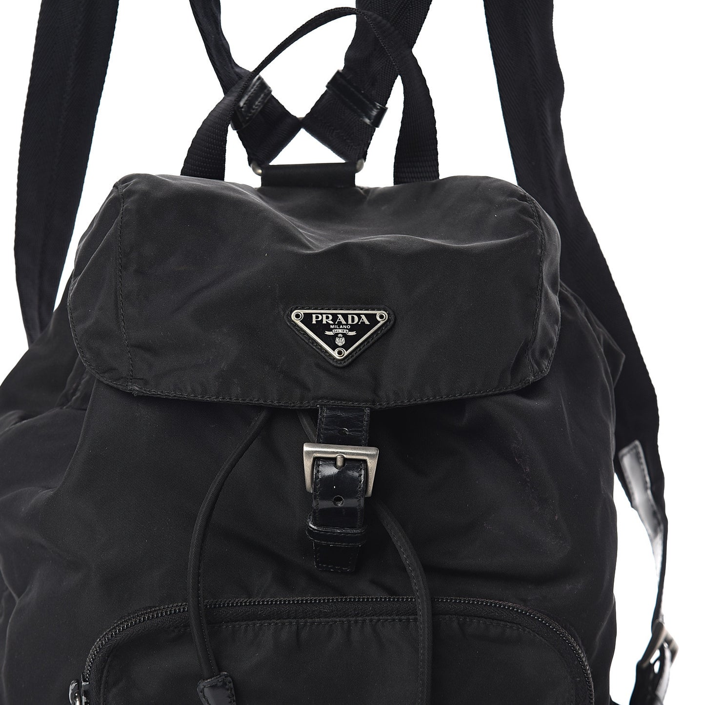 Nylon Vela Medium Cinch Backpack Black