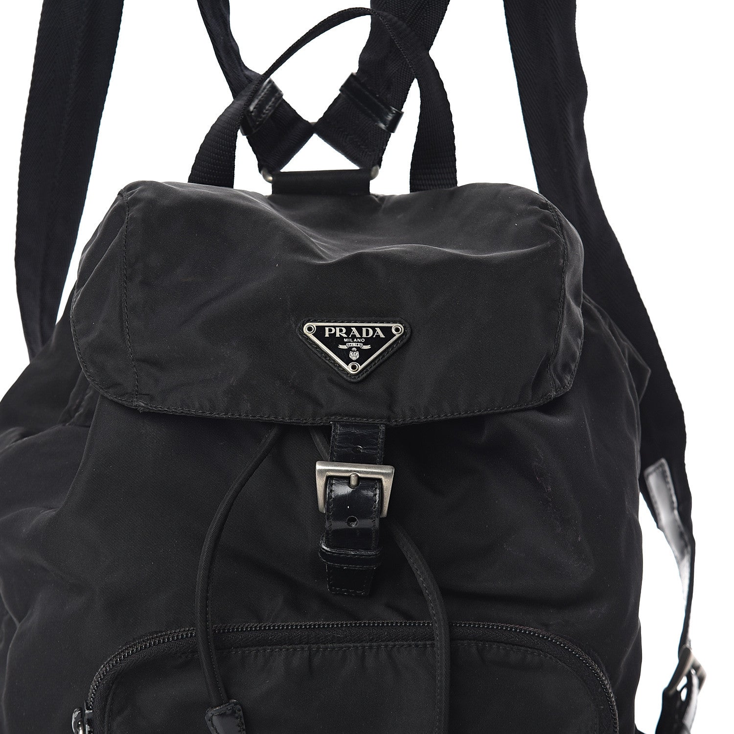 Prada Nylon Vela Medium Cinch Backpack Black 7 of 11